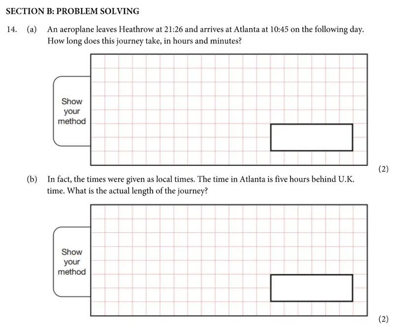 Question 14(14(a),14(b)) - St Albans School – 11 Plus Maths Entrance Exam Paper 2019