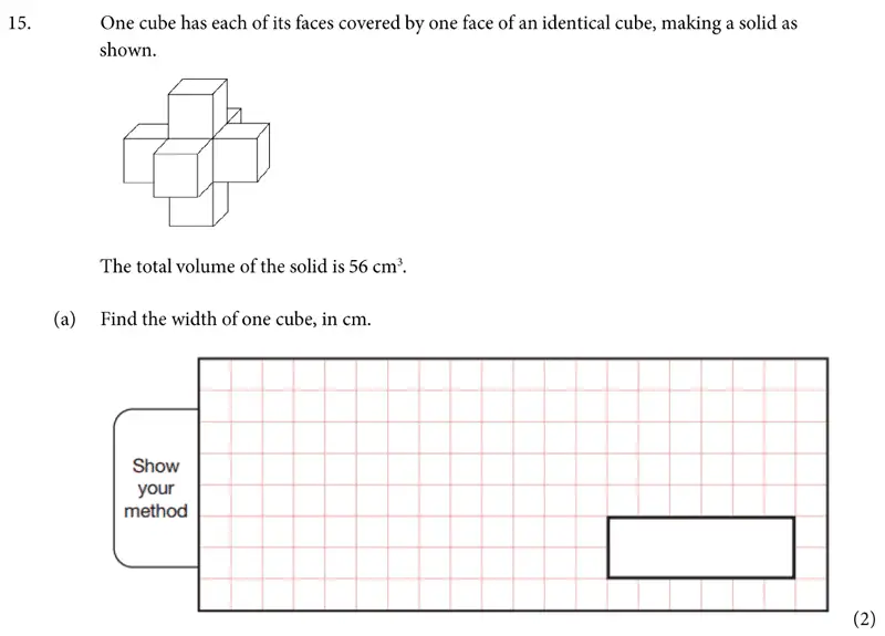 Question 15(a) - St Albans School – 11 Plus Maths Entrance Exam Paper 2019