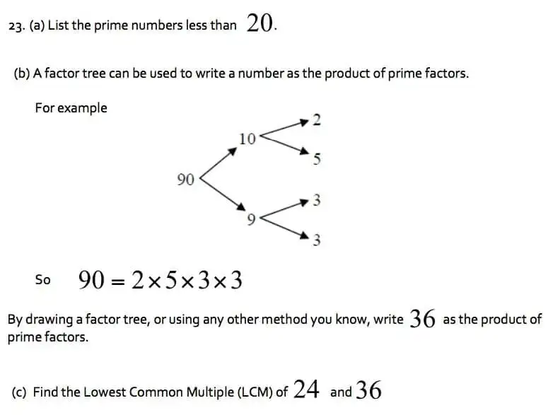 Question 23(23(a),23(b),23(c)) - St Albans School – 11 Plus Maths Specimen Paper - 2025