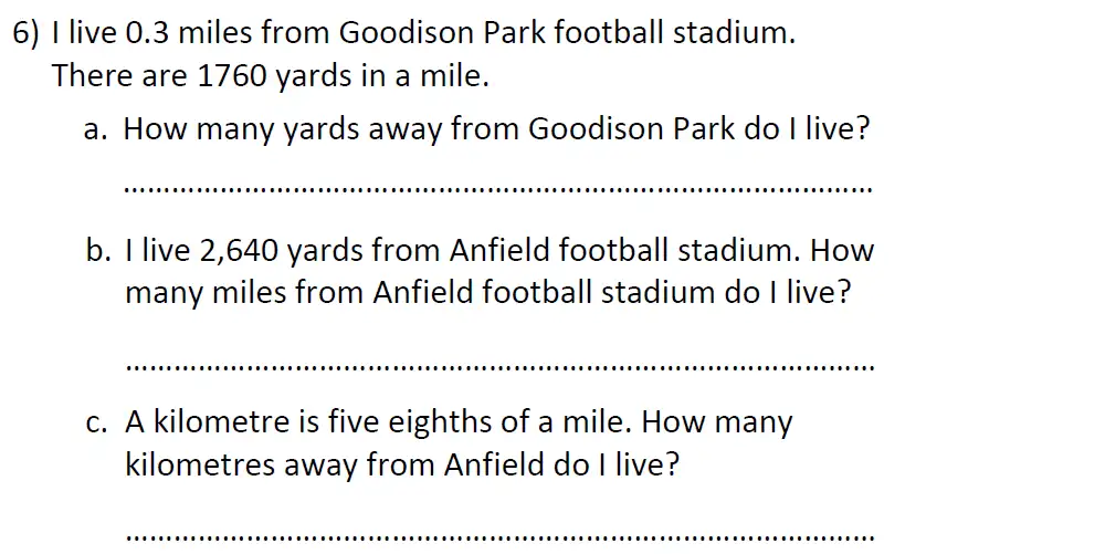Question 6(a,b,c) - St Anselms College 2024 11 Plus Maths Sample Paper 1
