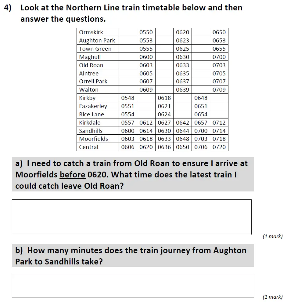 Question 4(a,b) - St Anselms College 2024 11 Plus Maths Sample Paper 2