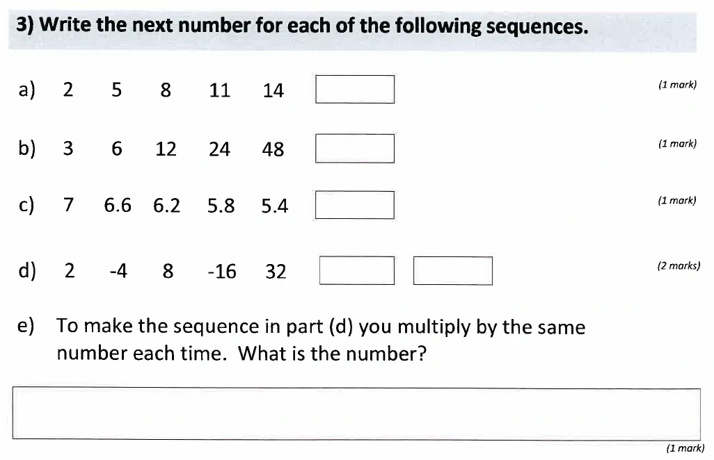 Question 03 - St Anselms College - Eleven Plus Maths Sample Paper 1 - 2025