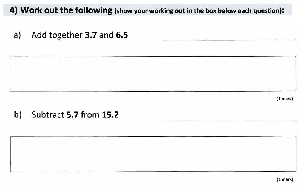 Question 04(a,b) - St Anselms College - Eleven Plus Maths Sample Paper 1 - 2025