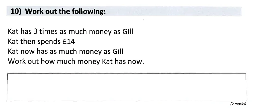 Question 10 - St Anselms College - 11 Plus Maths Sample Paper 1 - 2025