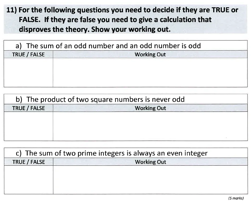 Question 11 - St Anselms College - 11 Plus Maths Sample Paper 1 - 2025