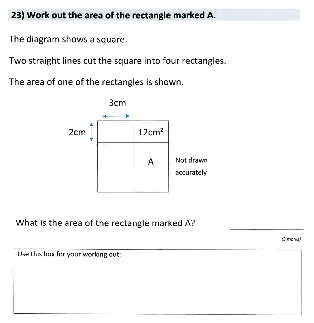 Question 23 - St Anselms College - 11 Plus Maths Sample Paper 1 - 2025