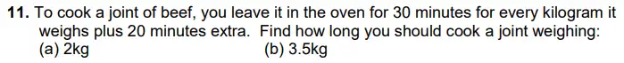 Question 11(11(a),11(b)) - St George’s College 11 Plus Maths Sample Paper 2024