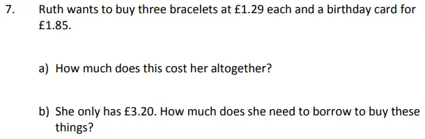 Question 7(a,b) - St George’s College - 11 Plus Maths Sample Paper - 2024