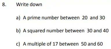 Question 8(a,b,c) - St George’s College - 11 Plus Maths Sample Paper - 2024