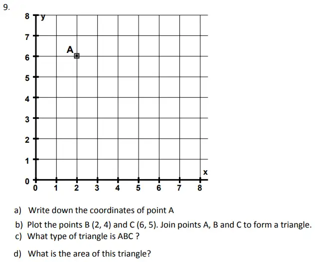 Question 9(a,b,c,d) - St George’s College - 11 Plus Maths Sample Paper - 2024