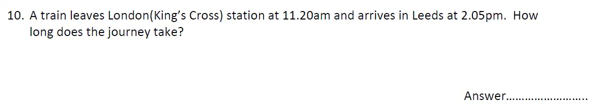 Question 10 - St John's School 11 Plus Maths Exam Sample Paper - 2024