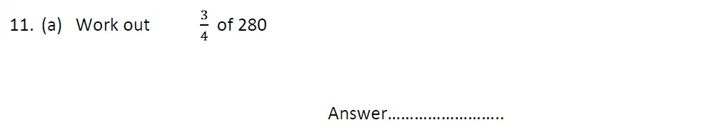 Question 11(a) - St John's School 11 Plus Maths Exam Sample Paper - 2024