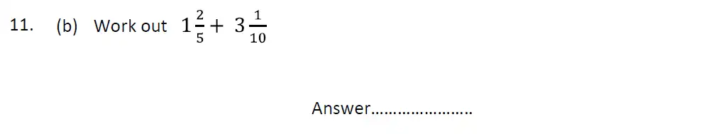 Question 11(b) - St John's School 11 Plus Maths Exam Sample Paper - 2024