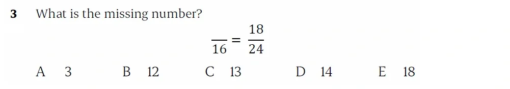 Question 03 - St Paul’s Girls School - 11+ Sample Maths Paper 1 - 2025
