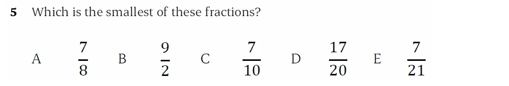 Question 05 - St Paul’s Girls School - 11+ Sample Maths Paper 1 - 2025