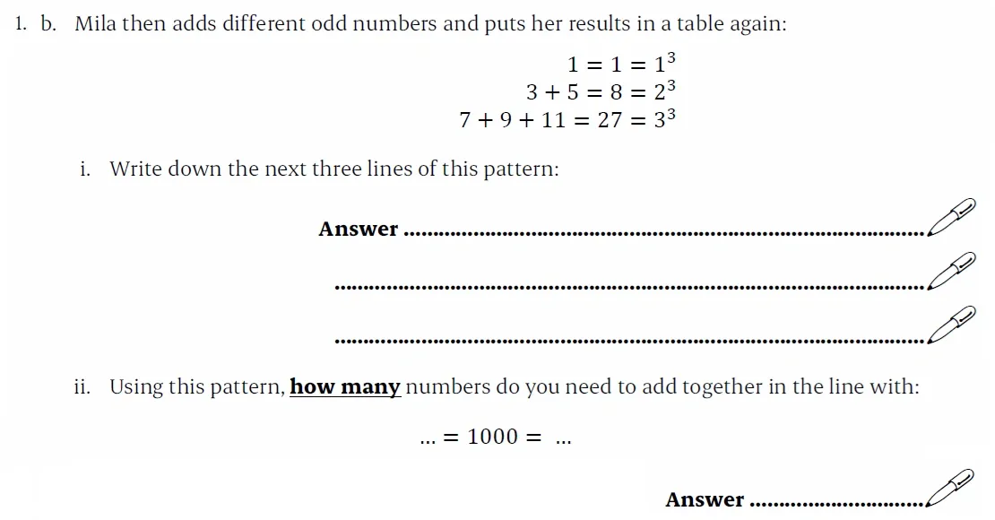 Question 01(b)(i,ii) - St Paul’s Girls School - 11+ Sample Maths Paper 1 - 2025
