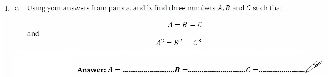 Question 01(c) - St Paul’s Girls School - 11+ Sample Maths Paper 1 - 2025