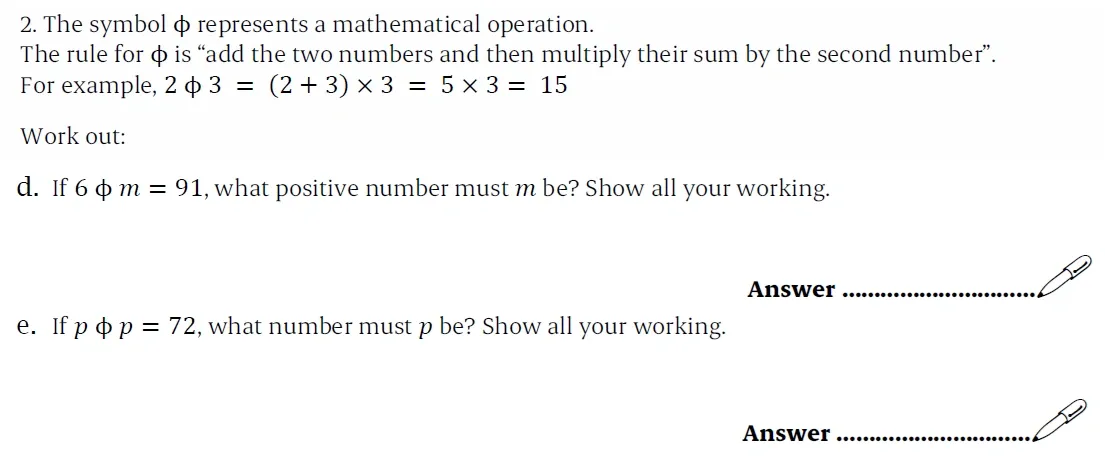 Question 02(d,e) - St Paul’s Girls School - 11+ Sample Maths Paper 1 - 2025