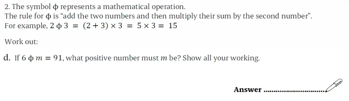 Question 2(d) - St Paul’s Girls School - 11+ Exam Sample Maths Paper 1 - 2026