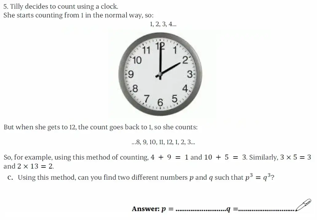 Question 5(c) - St Paul’s Girls School - 11+ Exam Sample Maths Paper 1 - 2026