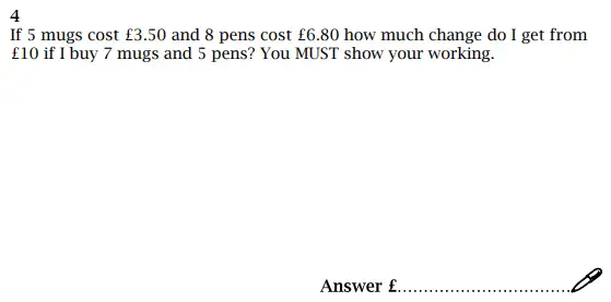 Question 4 - St Paul’s Girls School - 11 Plus Maths Sample Paper 2 – 2024