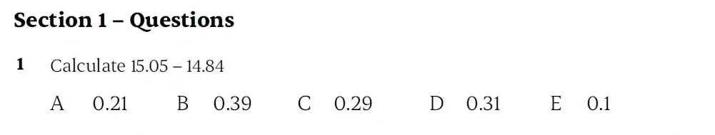 Question 01 - St Paul’s Girls School - 11+ Sample Maths Paper 2 - 2025