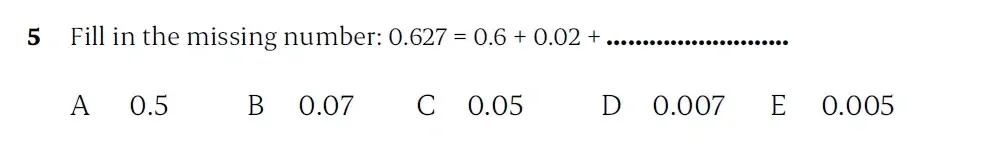 Question 05 - St Paul’s Girls School - 11+ Sample Maths Paper 2 - 2025