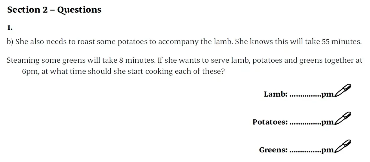 Question 01(b) - St Paul’s Girls School - 11+ Sample Maths Paper 2 - 2025