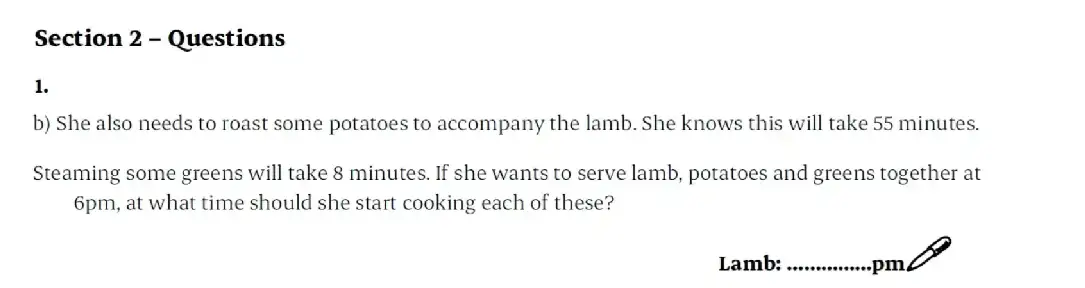 Question 1(b(i)) - St Paul’s Girls School - 11+ Exam Sample Maths Paper 2 - 2026