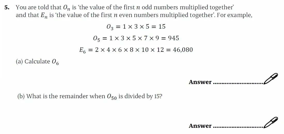 Question 05(a,b) - St Paul’s Girls School - 11+ Sample Maths Paper 2 - 2025