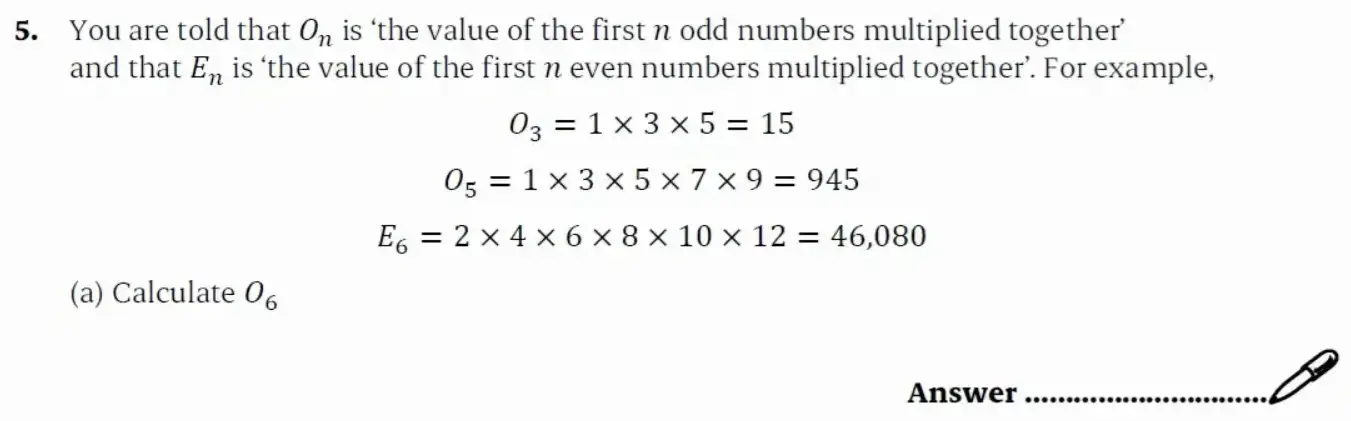 Question 5(a) - St Paul’s Girls School - 11+ Exam Sample Maths Paper 2 - 2026
