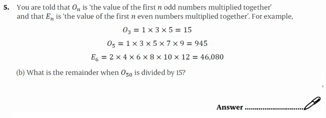 Question 5(b) - St Paul’s Girls School - 11+ Exam Sample Maths Paper 2 - 2026