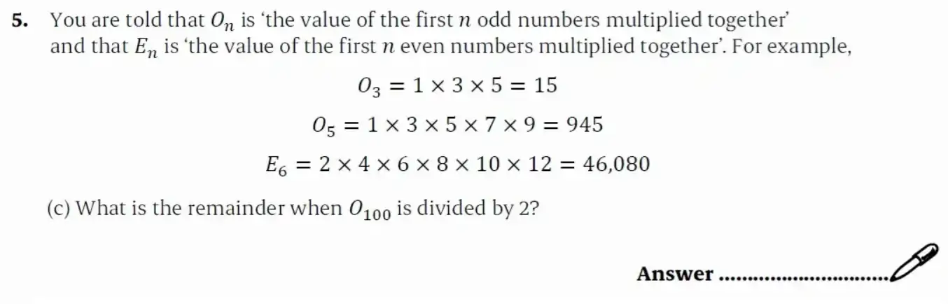 Question 5(c) - St Paul’s Girls School - 11+ Exam Sample Maths Paper 2 - 2026