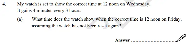 Question 4(a) - St Paul’s Girls School Sample Maths Paper 3 – 2024