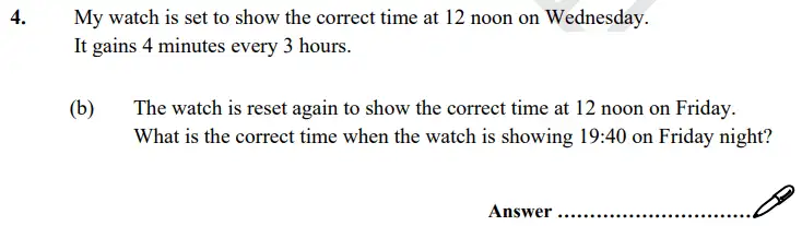 Question 4(b) - St Paul’s Girls School Sample Maths Paper 3 – 2024