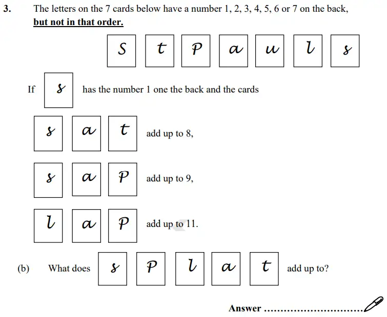 Question 3(b) - St Paul’s Girls School Sample Maths Paper 3 – 2024