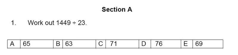 Question 1 - Streatham & Clapham High School – 11 Plus Maths Entrance Exam - 2024