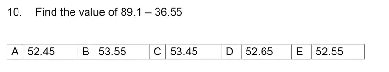Question 10 - Streatham & Clapham High School – 11 Plus Maths Entrance Exam - 2024