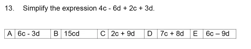 Question 13 - Streatham & Clapham High School – 11 Plus Maths Entrance Exam - 2024
