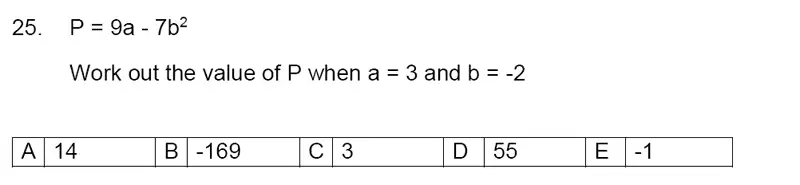 Question 25 - Streatham & Clapham High School – 11 Plus Maths Entrance Exam - 2024