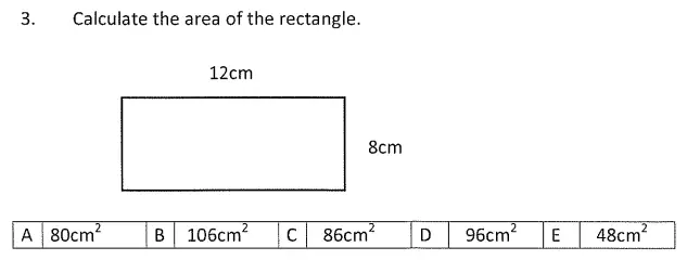Question 3 - Streatham & Clapham High School – Maths Entrance Exam Specimen Paper - 2024