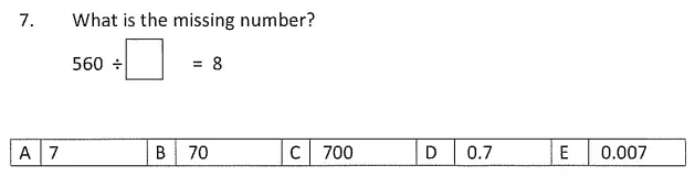 Question 7 - Streatham & Clapham High School – Maths Entrance Exam Specimen Paper - 2024