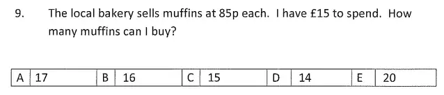 Question 9 - Streatham & Clapham High School – Maths Entrance Exam Specimen Paper - 2024