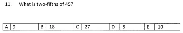 Question 11 - Streatham & Clapham High School – Maths Entrance Exam Specimen Paper - 2024