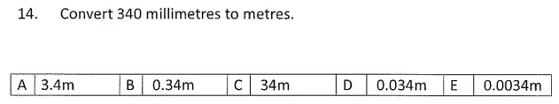 Question 14 - Streatham & Clapham High School – Maths Entrance Exam Specimen Paper - 2024
