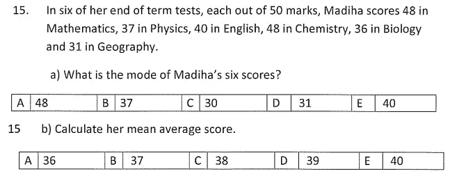 Question 15(15(a),15(b)) - Streatham & Clapham High School – Maths Entrance Exam Specimen Paper - 2024