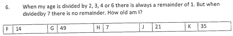 Question 6 - Streatham & Clapham High School – Maths Entrance Exam Specimen Paper - 2024