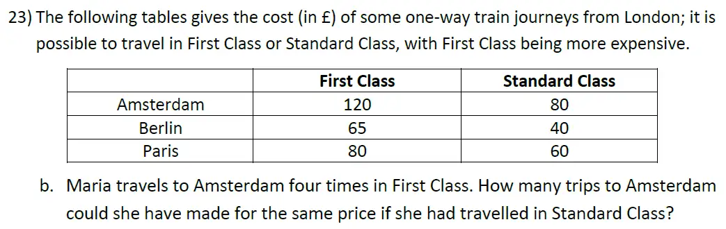 Question 23(b) - Surbiton High School - 11 Plus Maths Entrance Questions - 2025