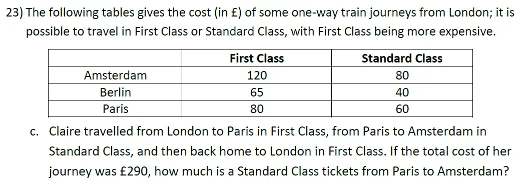 Question 23(c) - Surbiton High School - 11 Plus Maths Entrance Questions - 2025