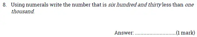 Question 8 - Sydenham High School – 11+ Sample Mathematics Entrance Examination Paper – 2024